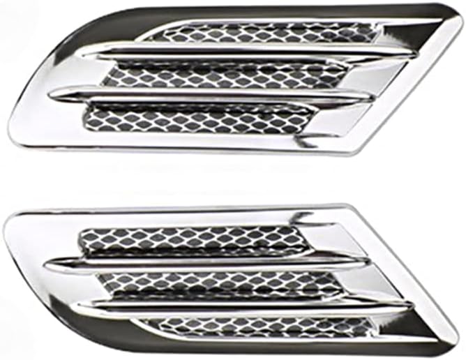 KACEPAR Exterior Car Air Flow Fender Side Vent Decoration Sticker, Front Side Fender Air Vent Grille Decoration Cover Trim, Universal Fit Pair, Black - Image 3